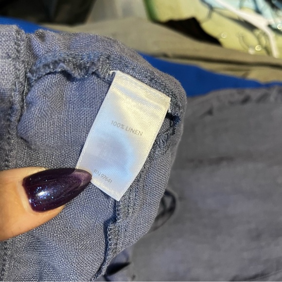 J JILL PURE JILL Garment Dyed Linen Crop Pant Travel Casual Commute Beach Comfy - Picture 5 of 12